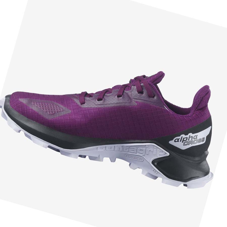 Salomon ALPHACROSS BLAST CLIMASALOMON™ WATERPROOF Trail Futócipő Gyerek Lila | HU 3596UZG